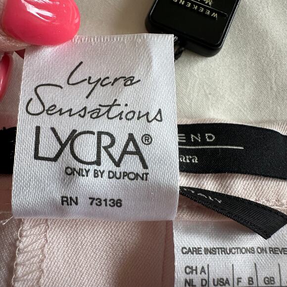 NEW Weekend Max Mara Ankle Trouser Pants Pale Pink 12 Career Quiet Luxury Preppy - Picture 10 of 13